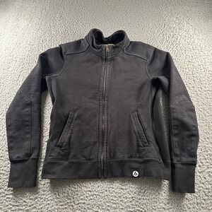 American Giant Jacket Womens M Black Full Zip Cotton Sweatshirt Heavyweight